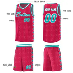 Red Side Blocks Sports Uniform Basketball Jersey 5
