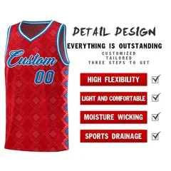 Red Side Blocks Sports Uniform Basketball Jersey 2