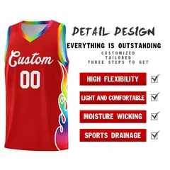 Red Side Flame Basketball Jersey for Teams 2