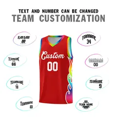 Red Side Flame Basketball Jersey for Teams 4