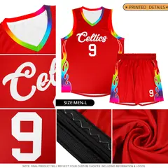 Red Side Flame Basketball Jersey for Teams 6