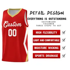 Red Side Rhombus Graffiti Pattern Basketball Jersey 2