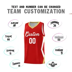 Red Side Rhombus Graffiti Pattern Basketball Jersey 4