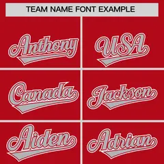 Red Silver Contrast Raglan Baseball Jersey 3