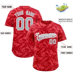Red Silver Playboy Graffiti Pattern Baseball Jersey 2