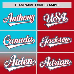 Red Sky Blue Half Gradient Authentic Baseball Jersey 3