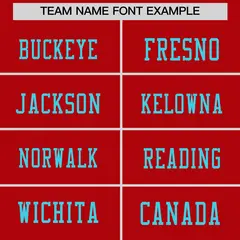 Red Sky Blue Sequin Lettering Football Jersey 3