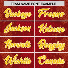 Red Snakeskin Graffiti Pattern Authentic Football Jersey 3