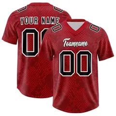 Red Snakeskin Graffiti Pattern Authentic Football Jersey 1
