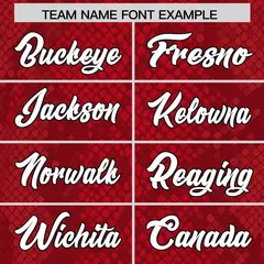Red Snakeskin Graffiti Pattern Authentic Football Jersey 3