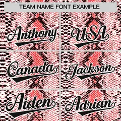 Red Snakeskin Pattern Sleeveless Baseball Jersey 3