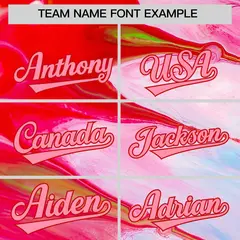 Red Split Fluid Pattern Authentic Baseball Jersey 3
