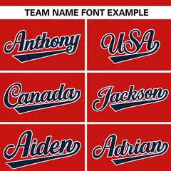 Red Stand Collar Classic Baseball Jersey 3