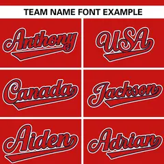 Red Stand Collar Classic Baseball Jersey 3