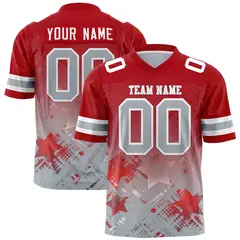 Red Star Gradient Flag Football Jersey 1