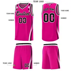 Red Star Pattern Color Block Shoulders Basketball Jersey 5