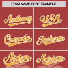 Red Teabrown Graffiti Pattern Bossinia Style Baseball Jersey 3