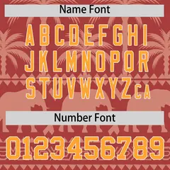 Red Teabrown Graffiti Pattern Bossinia Style Baseball Jersey 4