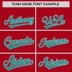 Red Teal Baroque Style Baseball Jersey 3