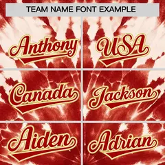 Red Tie-Dye Graffiti Authentic Baseball Jersey 3