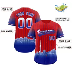 Red Toronto City Silhouette Authentic Baseball Jersey 2