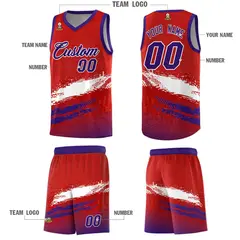 Red White and Purple Graffiti Basketball Jersey 5