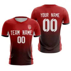 Red White Athletic Sport Soccer Jersey 1