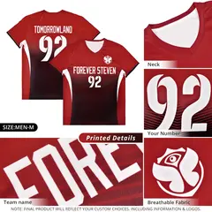 Red White Athletic Sport Soccer Jersey 2