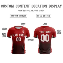 Red White Athletic Sport Soccer Jersey 3