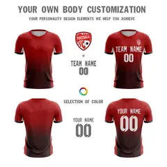 Red White Athletic Sport Soccer Jersey 6
