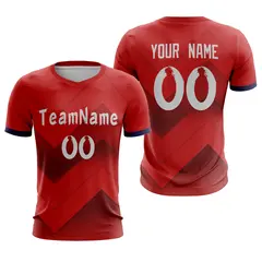 Red White Athletic Sport Soccer Jersey 1