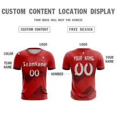 Red White Athletic Sport Soccer Jersey 2