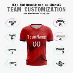 Red White Athletic Sport Soccer Jersey 3