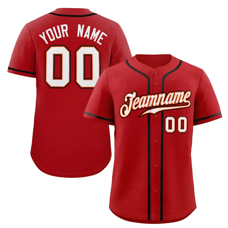 Red White-Black Authentic Classic Baseball Jersey