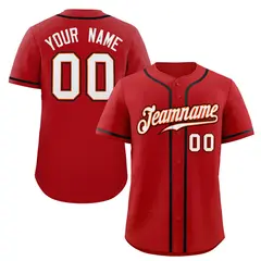 Red White-Black Authentic Classic Baseball Jersey
