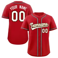 Red White-Black Authentic Classic Baseball Jersey 1