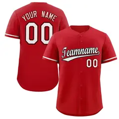 Red White-Black Authentic Classic Baseball Jersey