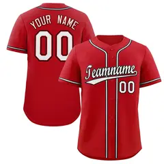 Red White-Black Authentic Classic Baseball Jersey