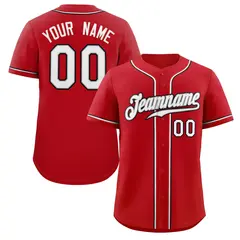 Red White-Black Authentic Classic Baseball Jersey