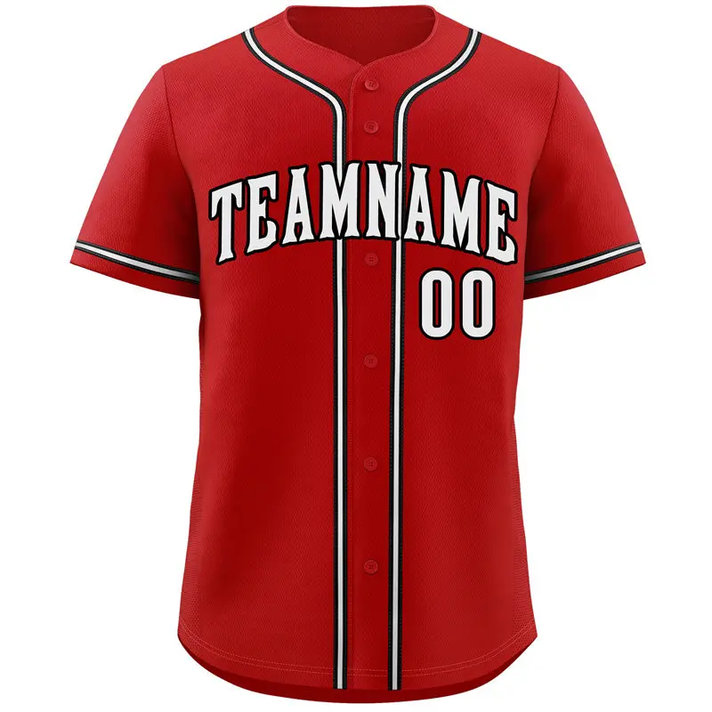 Red White-Black Authentic Classic Baseball Jersey
