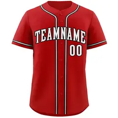 Red White-Black Authentic Classic Baseball Jersey 1