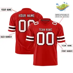 Red White-Black Classic Authentic Football Jersey 2