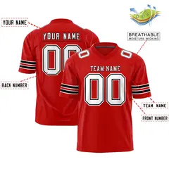 Red White-Black Classic Authentic Football Jersey 2