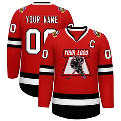 Red White-Black Classic Hockey Jersey