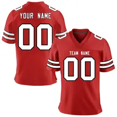 Red White-Black Classic Mesh Authentic Football Jersey 1