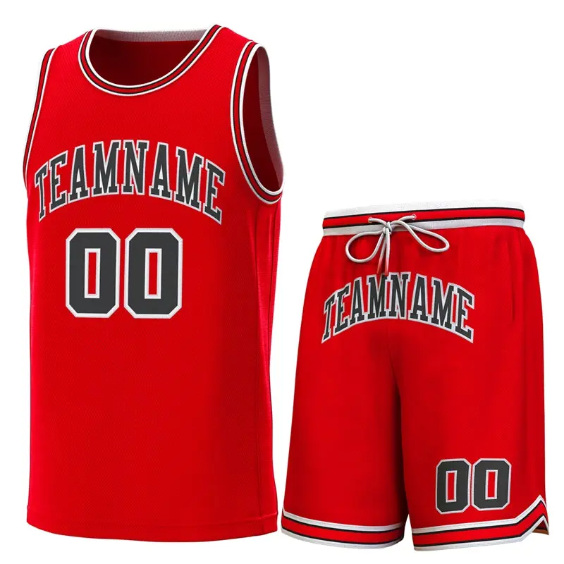 Red White-Black Classic Sets Basketball Jersey