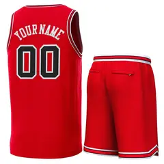 Red White-Black Classic Sets Basketball Jersey 3