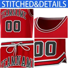 Red White-Black Classic Sets Basketball Jersey 6