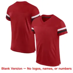 Red White-Black Classic Style Mesh Authentic Football Jersey 6