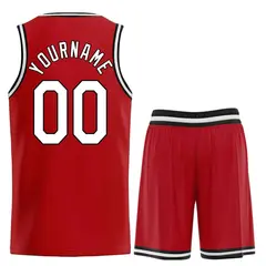 Red White-Black Classic Team Basketball Jersey 2